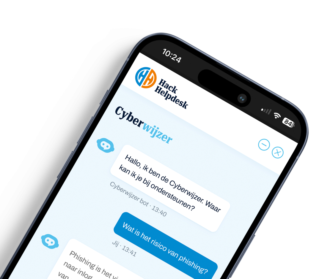 mockup van de chatbot van hack helpdesk