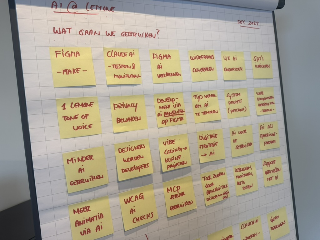 Flipover met sticky notes