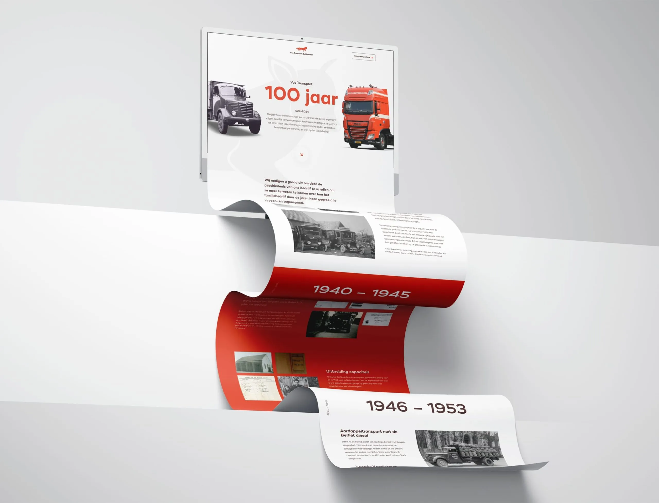 Longscreen mockup van de jubileumpagina