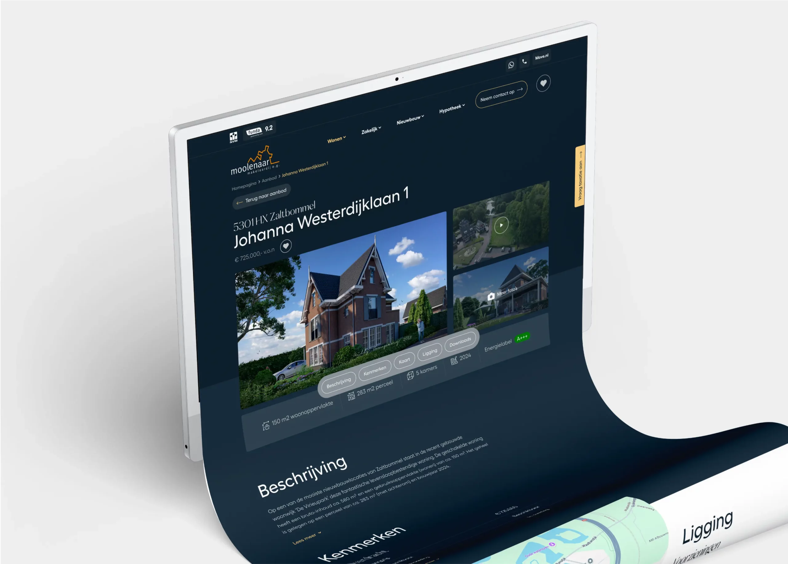 mockup van de detailpagina